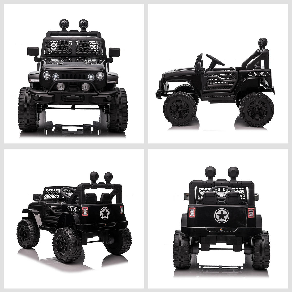 ELEKTRO-KINDERAUTO DE-13008 Fernbedienung Schwarz - Schwarz, Kunststoff (100/64.2/71cm) - ComfortXL