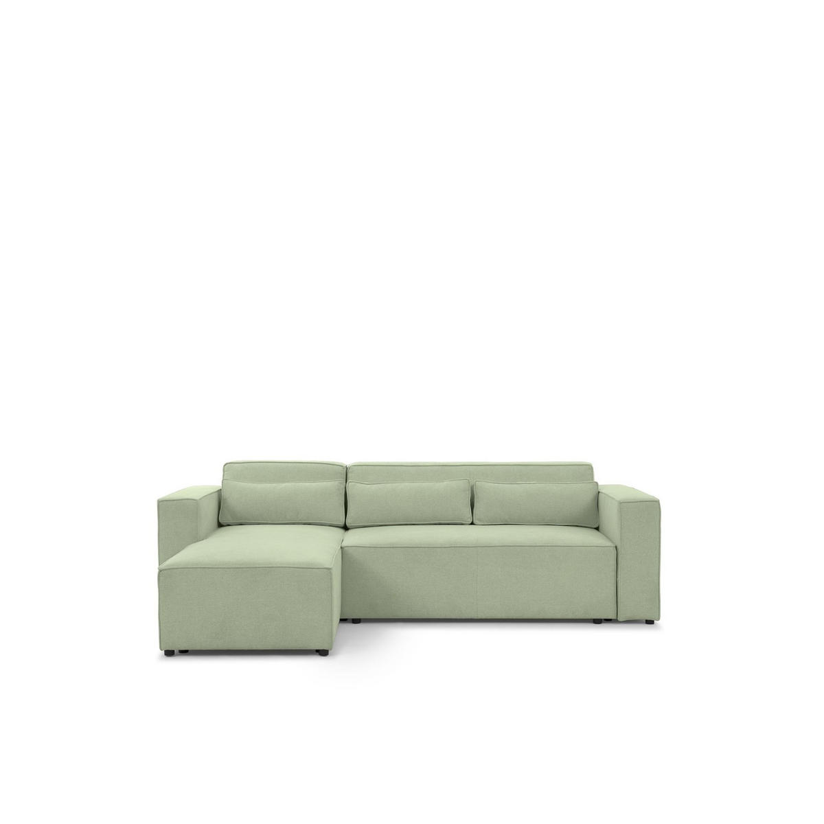 ECKSOFA Schlafsofa Waldo In Stoff Poso - Hellgrün, Holzwerkstoff/Textil (260/173cm) - Fun Möbel