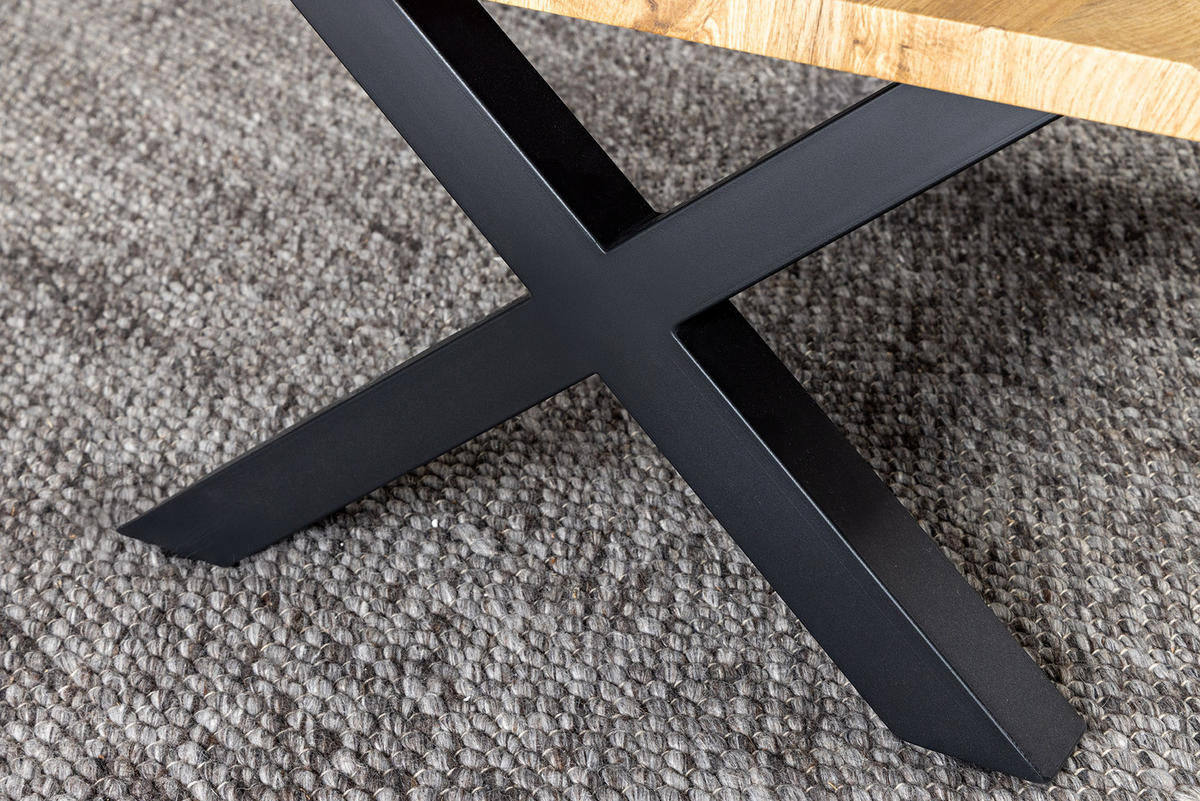 COUCHTISCH WILD Wildeiche rechteckig Braun|Schwarz 90cm - Schwarz/Braun, Holz/Metall (60/90/39cm) - riess-ambiente