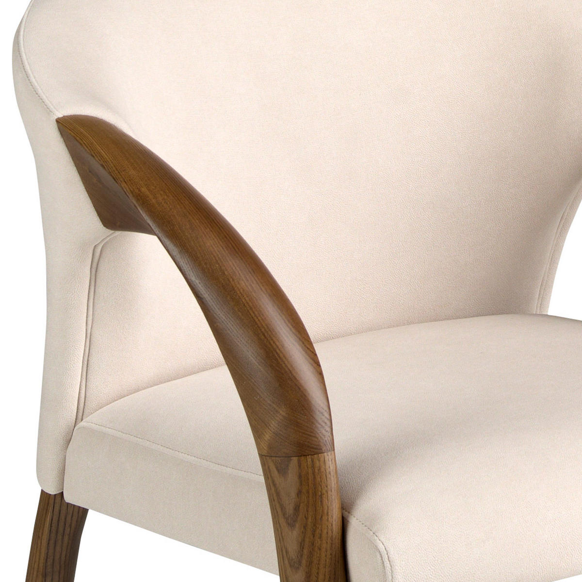 STUHL Walnuss Creme 62/61/78 - Creme, Textil (62/78/61cm) - ANGEL CERDA