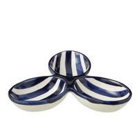 APERO-TELLER GRANADA STRIPES - Töpferei - Blau - Multicolor, Keramik (24cm) - J-Line