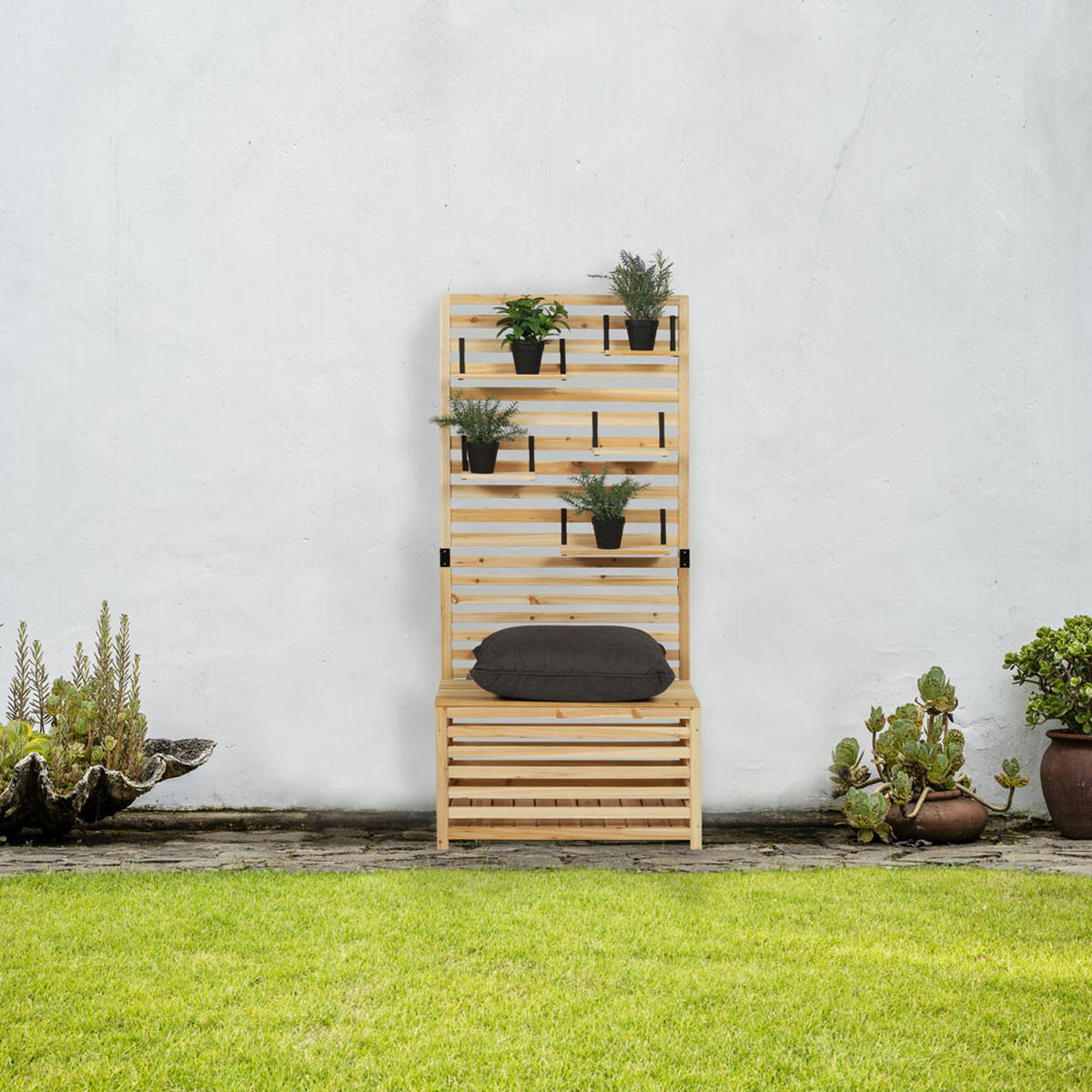 SICHTSCHUTZ-BANK ORELIA - Braun, Holz (80/171/40cm) - Home Deluxe