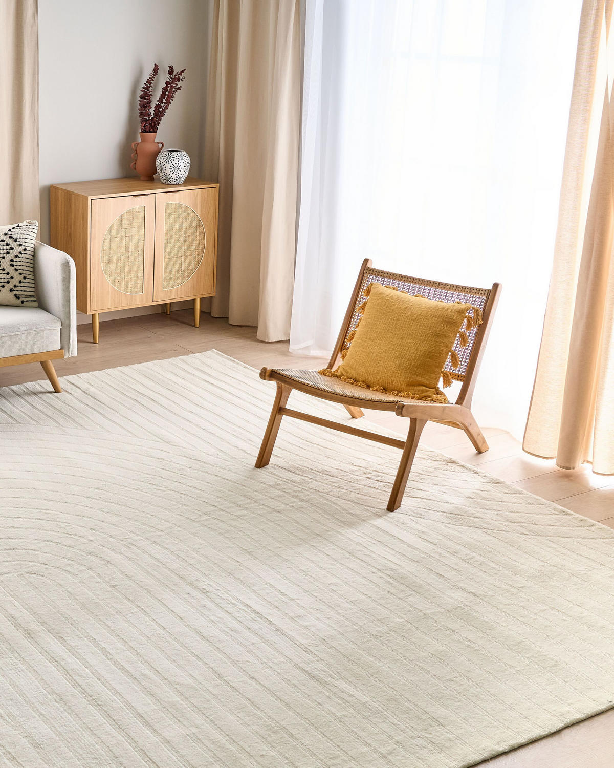 KURZFLOR-TEPPICH Beige 300/400 cm Dagari - Beige, Textil (300/400cm) - Beliani