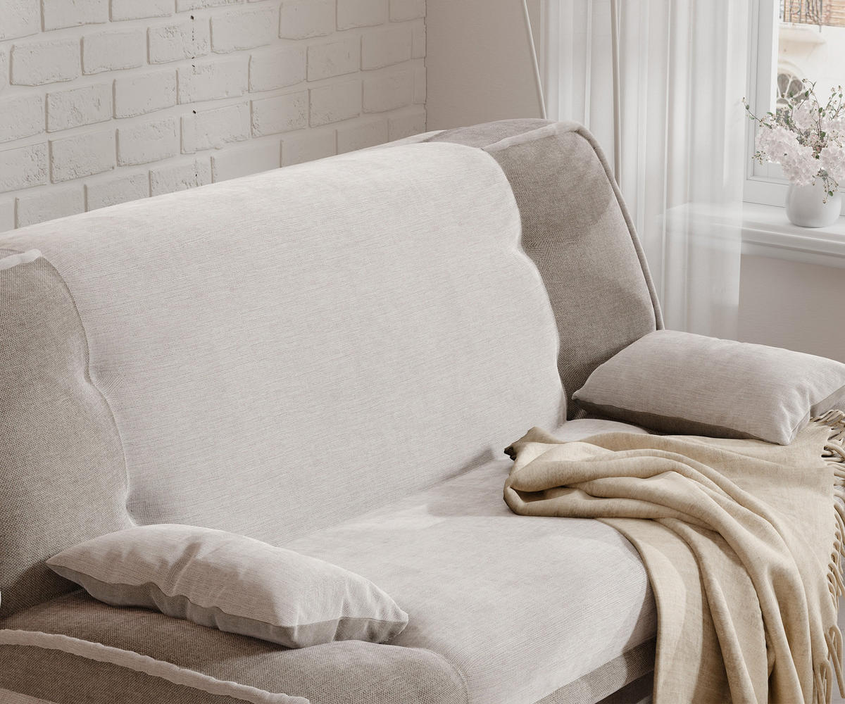 SCHLAFSOFA ORLIN mit Bettkasten Beige/Creme - Sandfarben, Holzwerkstoff/Kunststoff (200/85/90cm) - Idohome