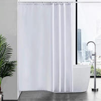 DUSCHVORHANG 180 x 200 cm Weiß Wasserdicht Anti-Schimmel Waschbar mit 12 Ringen - Weiß, Textil (180/200cm)