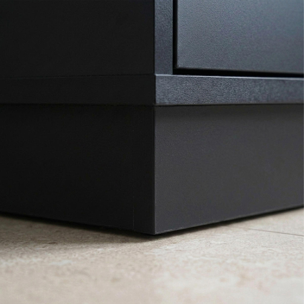 STOLÍK Čierna MDF 2-dielna-sada 2 zásuvky - čierna, kompozitné drevo (24/64/30cm) - Relaxdays