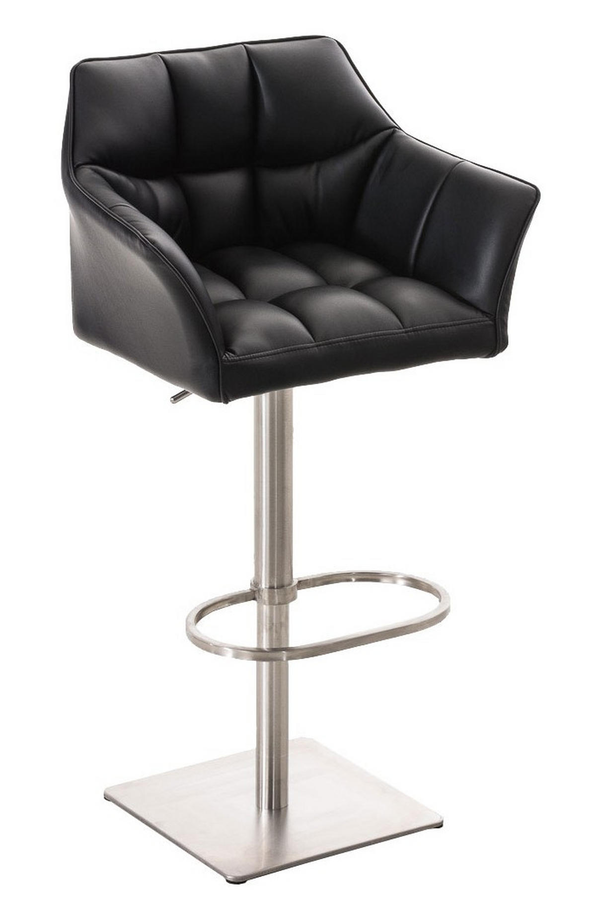 BARHOCKER Damaso 2er Set 88x64x45 cm schwarz - Schwarz, Leder (64/88/45cm) - furnicato