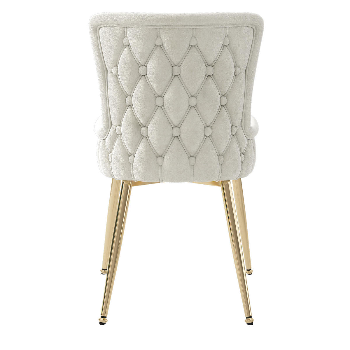 ESSZIMMERSTUHL 2er-Set Samt Beige mit Metallbeinen - Beige, Metall (47/85/49cm) - Meubliv