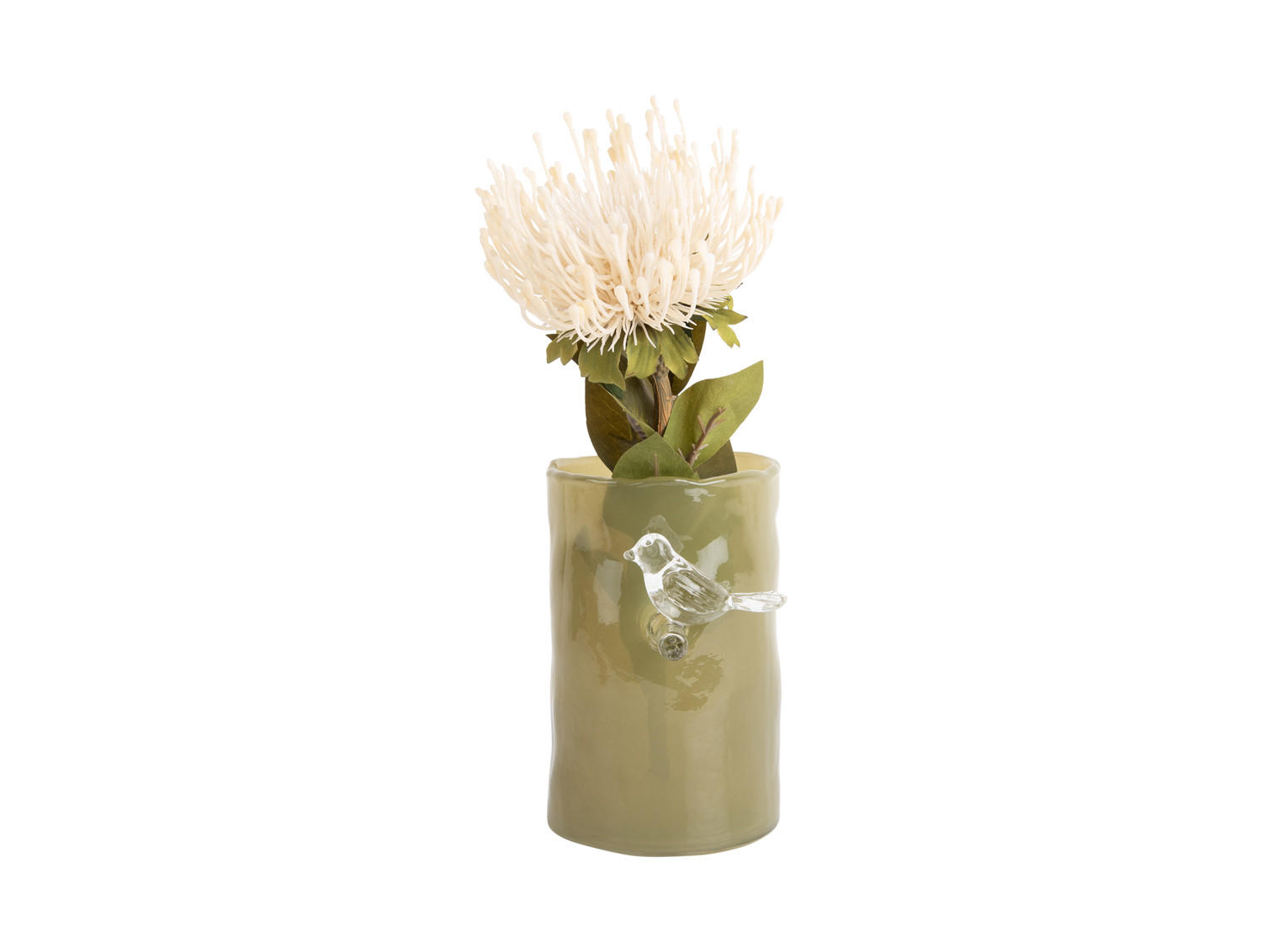 VASE Bird On Branch 9/9/15 cm - Grün, Glas (9.5/15cm) - Present Time