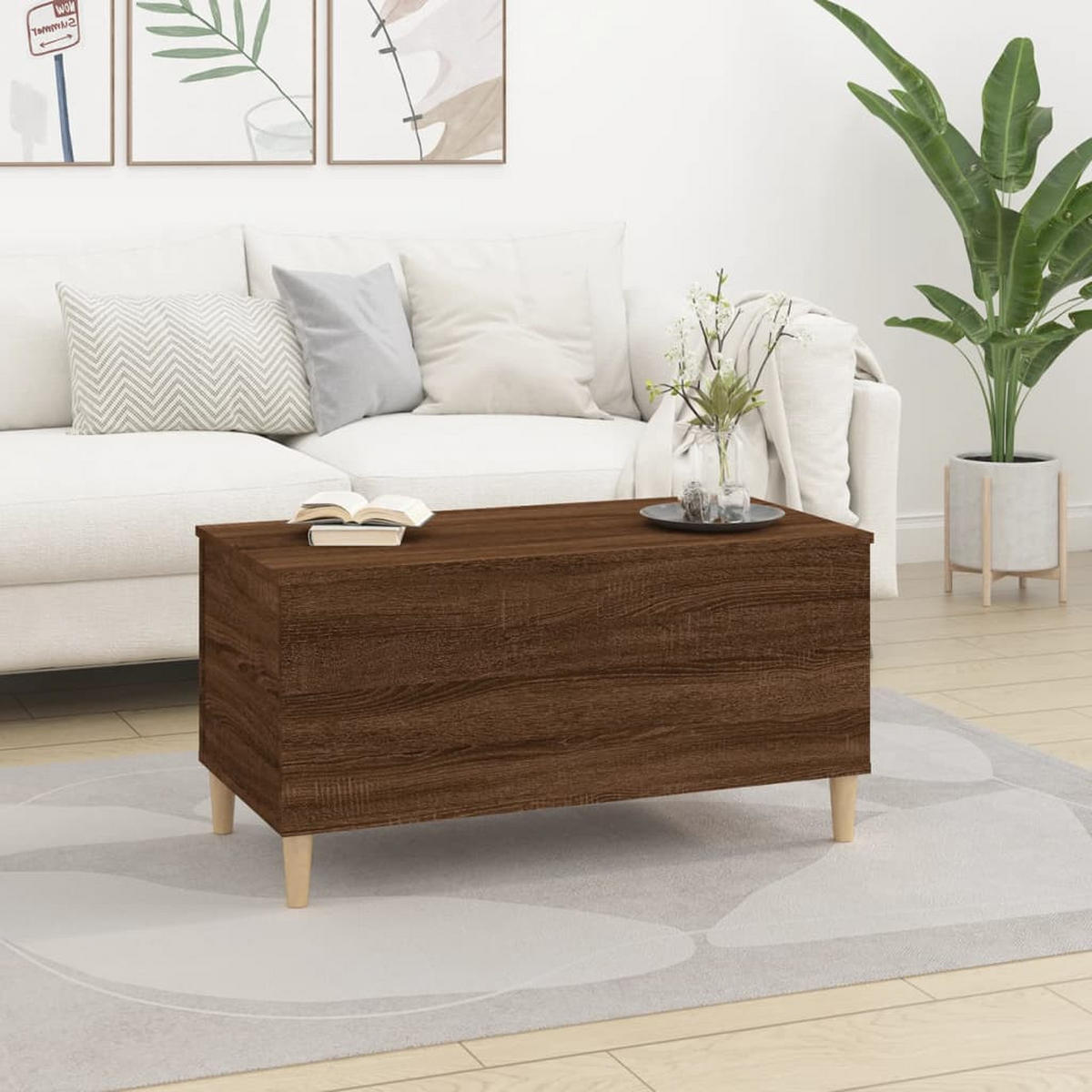 COUCHTISCH Braun Eichen-Optik 90x44,5x45 cm Holzwerkstoff - Braun, Holzwerkstoff (90/44.5/45cm) - furnicato