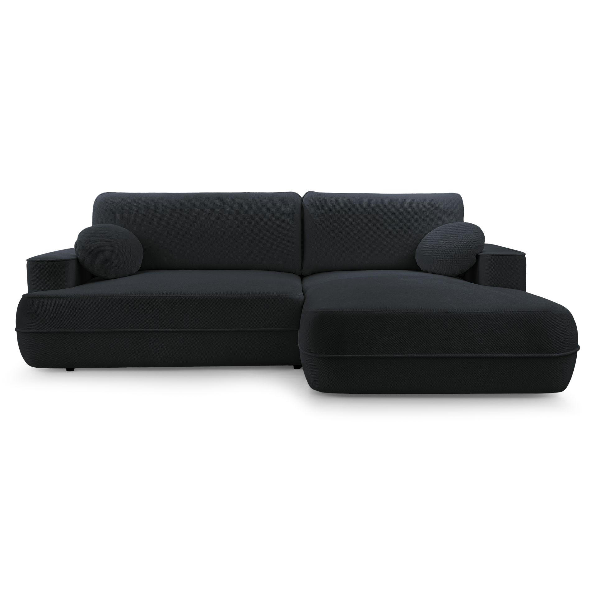 ECKSOFA Fuerro Schwarz Strukturstoff - Schwarz, Kunststoff/Textil (168/260cm) - Selsey