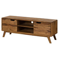 TV-BOARD Sheesham 134x40x48 natur sandgestrahlt lackiert MALMÖ 2 #219 - Naturfarben, Holz (40/48/134cm) - Massivmoebel24