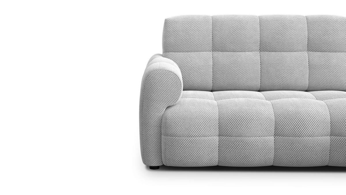 ECKSOFA MELLOW 3-Sitzer, hellgrau - Hellgrau/Schwarz, Holz/Textil (232/156cm) - Courtois Laville