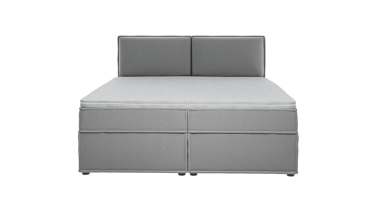 BOXBETT Eclipse 180/200 cm Grau Luxusmicrofaser - Schwarz/Grau, Holz/Kunststoff (180/200cm) - S-Style Möbel