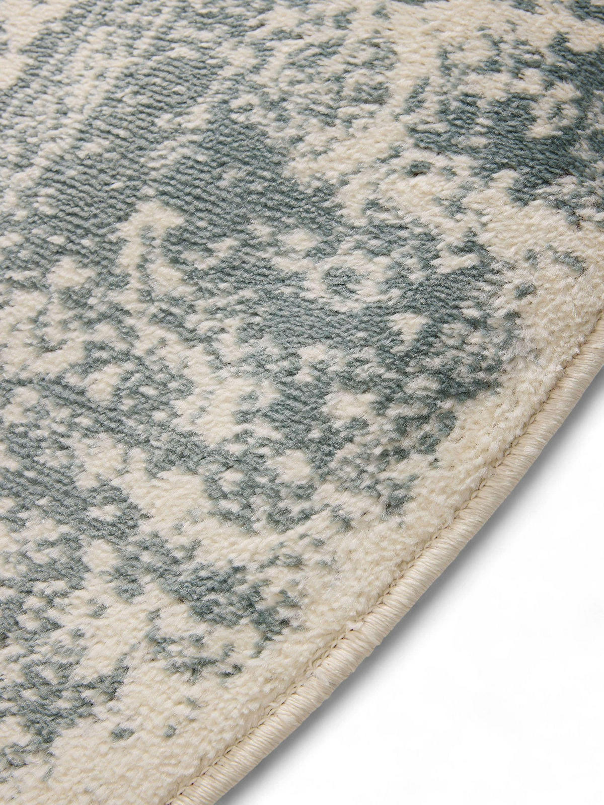 VINTAGE-TEPPICH Suki ø 160 cm rund - Creme/Mintgrün, Kunststoff (160/160cm) - benuta