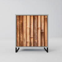 SIDEBOARD NATURAL WOOD, Grau, 57,5x42x67,5 cm, Schwarze Metall-Rahmenfüße - Multicolor/Schwarz, Holzwerkstoff/Metall (57.5/67.5/42cm) - SpaceRebels