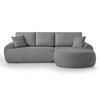 ECKSOFA Teddy L Dunkelgrau, Bouclé-Stoff, rechts - Dunkelgrau/Schwarz, Textil (270/170cm) - Beautysofa