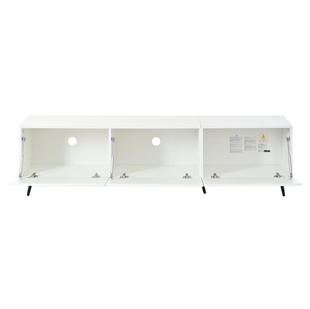 TV-ELEMENT mit 3 Klapptüren 180 x 40 x 48 cm MDF White - Weiß, Holzwerkstoff (40/48/180cm) - Beauniv