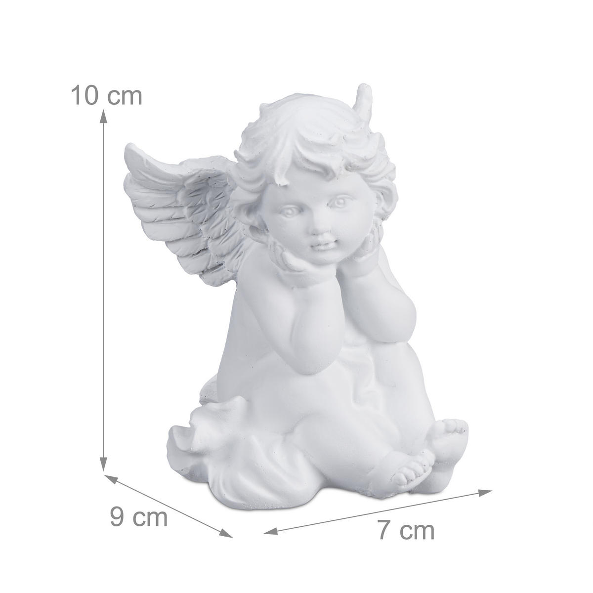 2XGRABENGEL - Weiß, Kunststoff (7/10/9cm) - Relaxdays