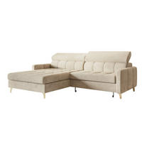 ECKSOFA Creme BAMBINO Mit Verstellbaren Kopfstützen Links - Beige/Creme, Textil (223/174cm) - Sepro Meble