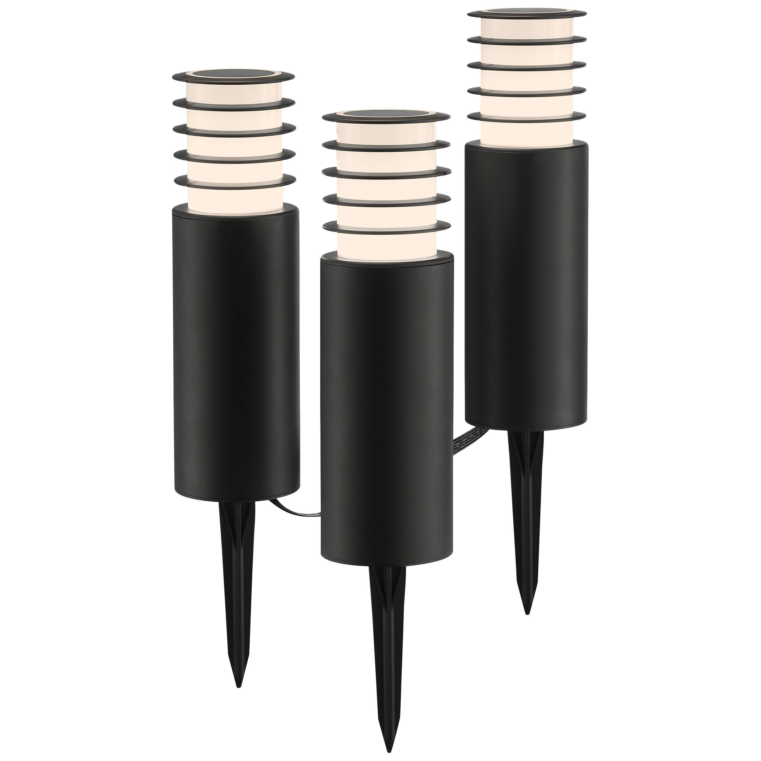 LED AUßENLEUCHTE Carosu Schwarz 7,6/7,6/38,8 cm - Schwarz, Kunststoff (7.6/7.6/38.8cm) - Brilliant