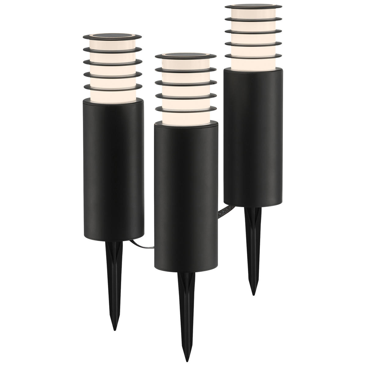 LED AUßENLEUCHTE Carosu Schwarz 7,6/7,6/38,8 cm - Schwarz, Kunststoff (7.6/7.6/38.8cm) - Brilliant