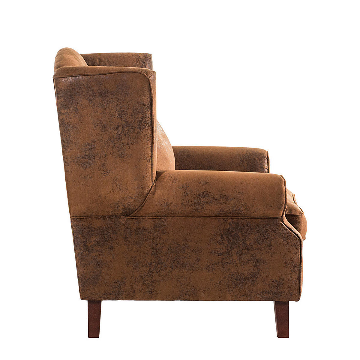 OHRENSESSEL - Antiklederoptik, Braun - Braun, Textil (93/93/87cm) - home24