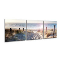 BILDER-SET aus Glas je 50x50 cm Strand und Meer - Beige, Glas (150/50cm) - artissimo