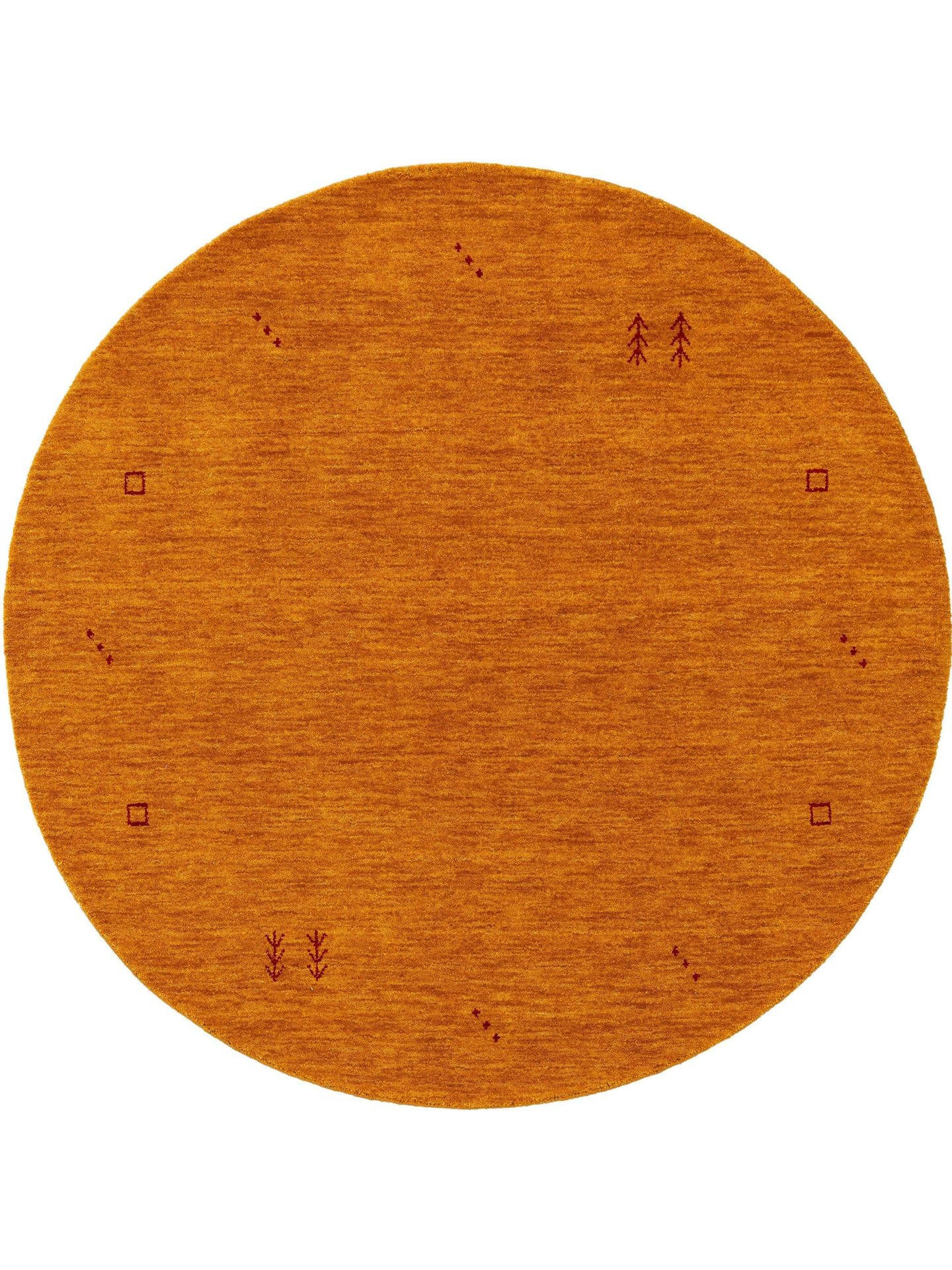 TEPPICH Runder Wolltepich Jamal Gelb - Gelb, Textil (200/1cm) - KUNSTLOFT