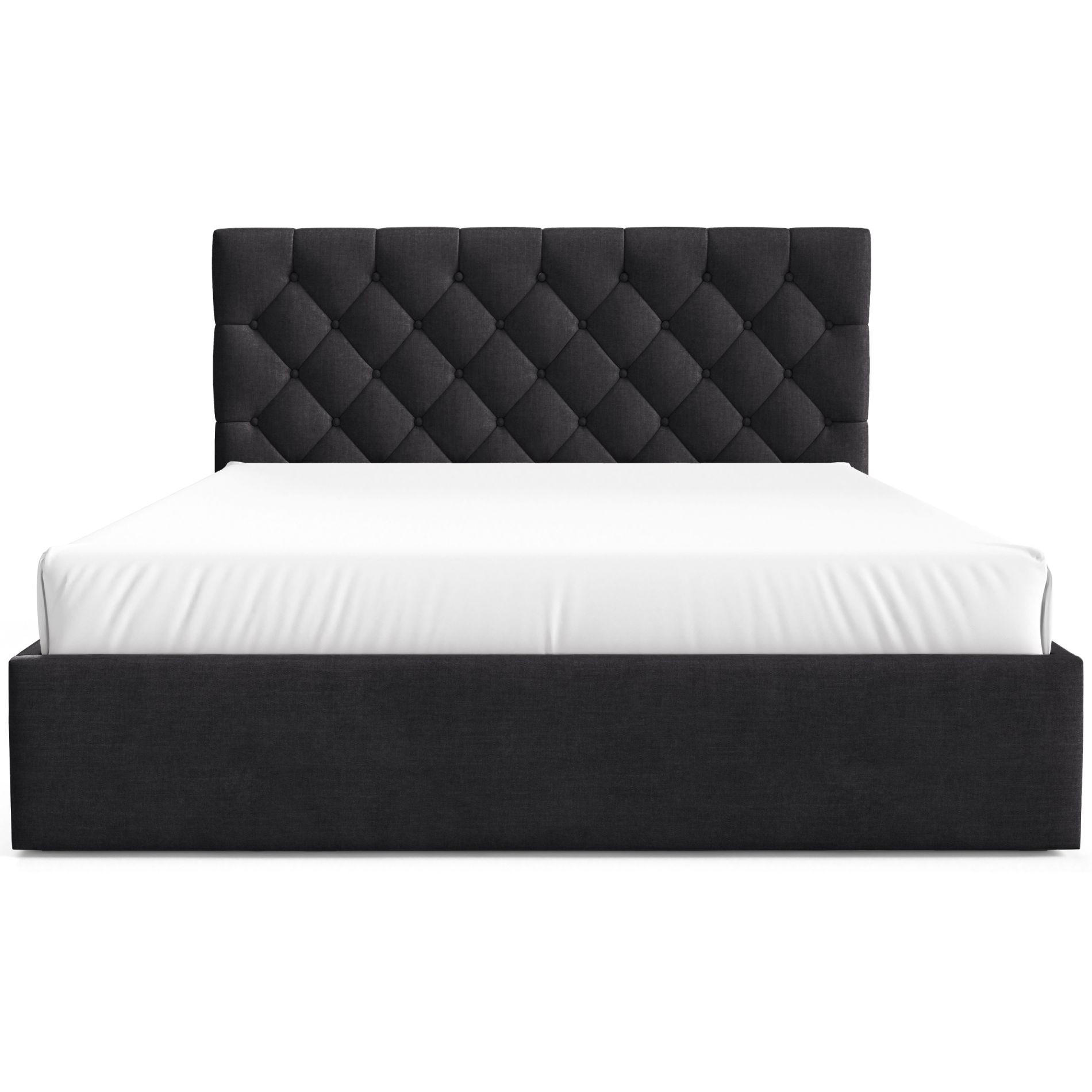 POLSTERBETT Aurevia Graphitgrau Samtbezug 180x200 cm - Graphitfarben, Textil (180/200cm) - Selsey