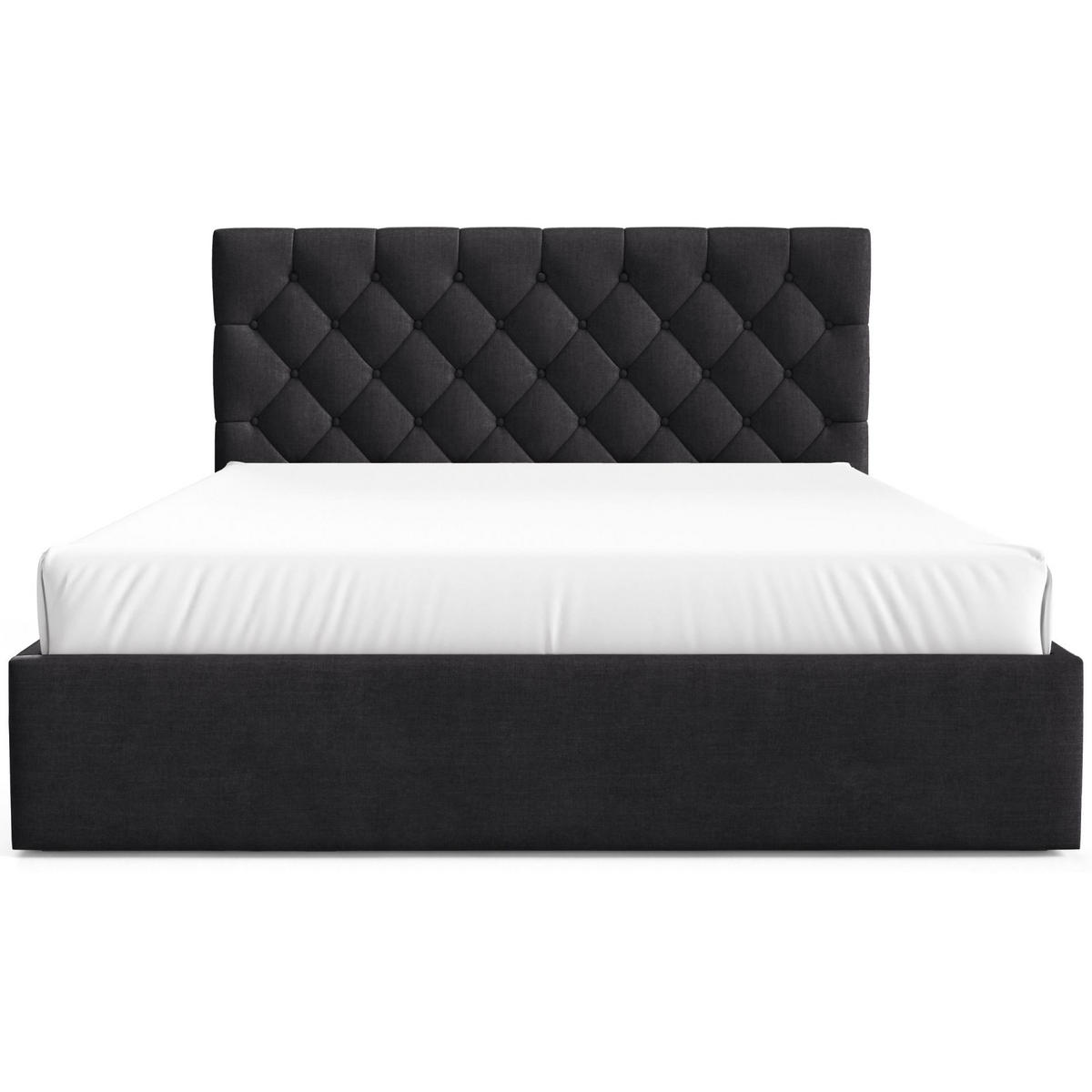 POLSTERBETT Aurevia Graphitgrau Samtbezug 180x200 cm - Graphitfarben, Textil (180/200cm) - Selsey