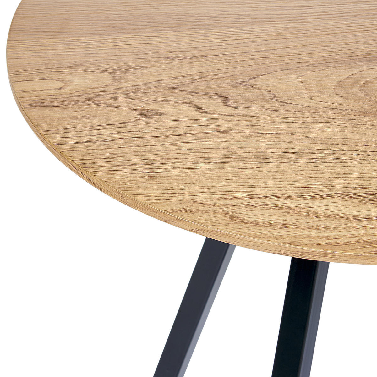 BEISTELLTISCH helles Holz/schwarz 50 cm Atoka - Hellbraun/Schwarz, Holzwerkstoff (50/30/46cm) - Beliani