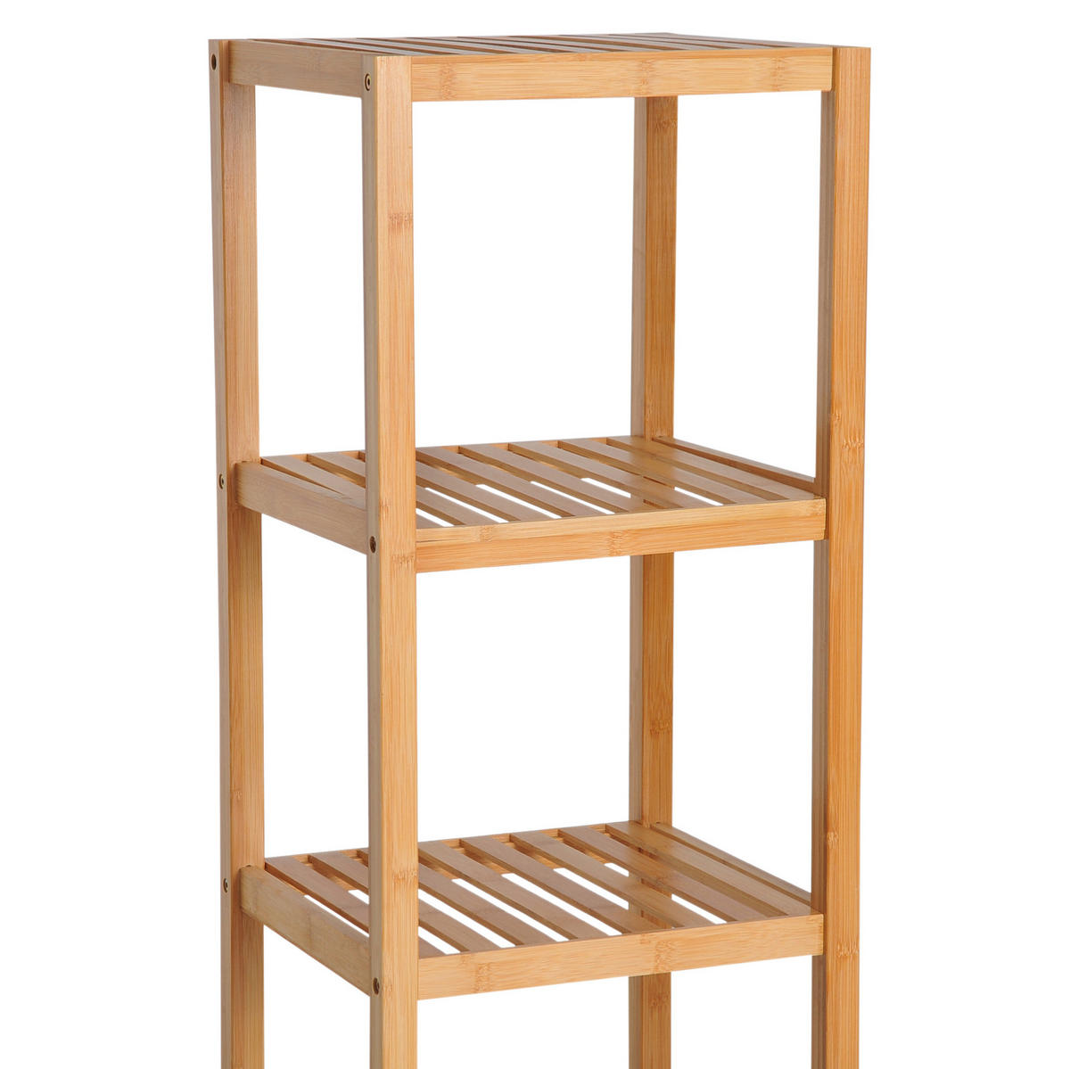 BADEZIMMERREGAL 36x33x140 cm Natur aus Bambus mit Lamellentür - Naturfarben, Naturmaterialen (36/140/33cm) - Modfu