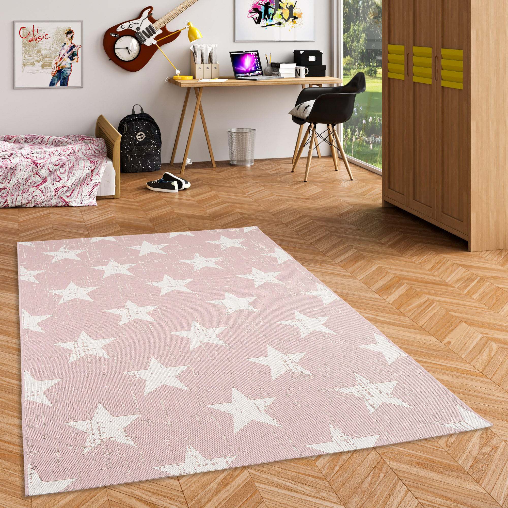 IN- UND OUTDOOR TEPPICH CARPETTO STERNE - Rosa, Textil (140/200cm) - Pergamon