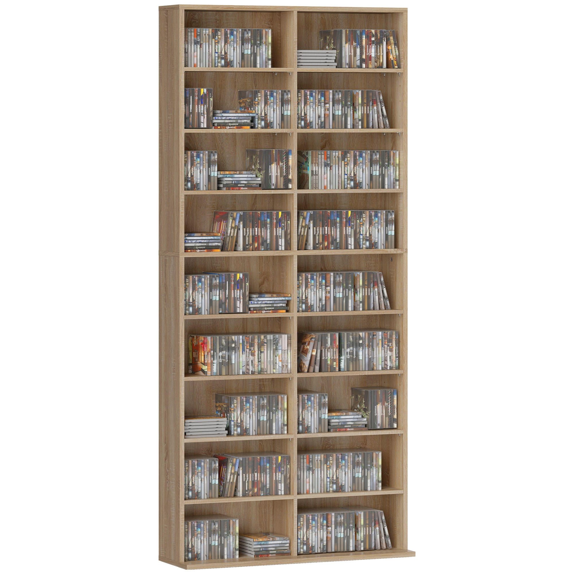 CD-REGAL DE-14488 18 Fächer, verstellbare Böden Naturholz - Naturfarben, Holzwerkstoff (24/175/78.5cm) - ComfortXL