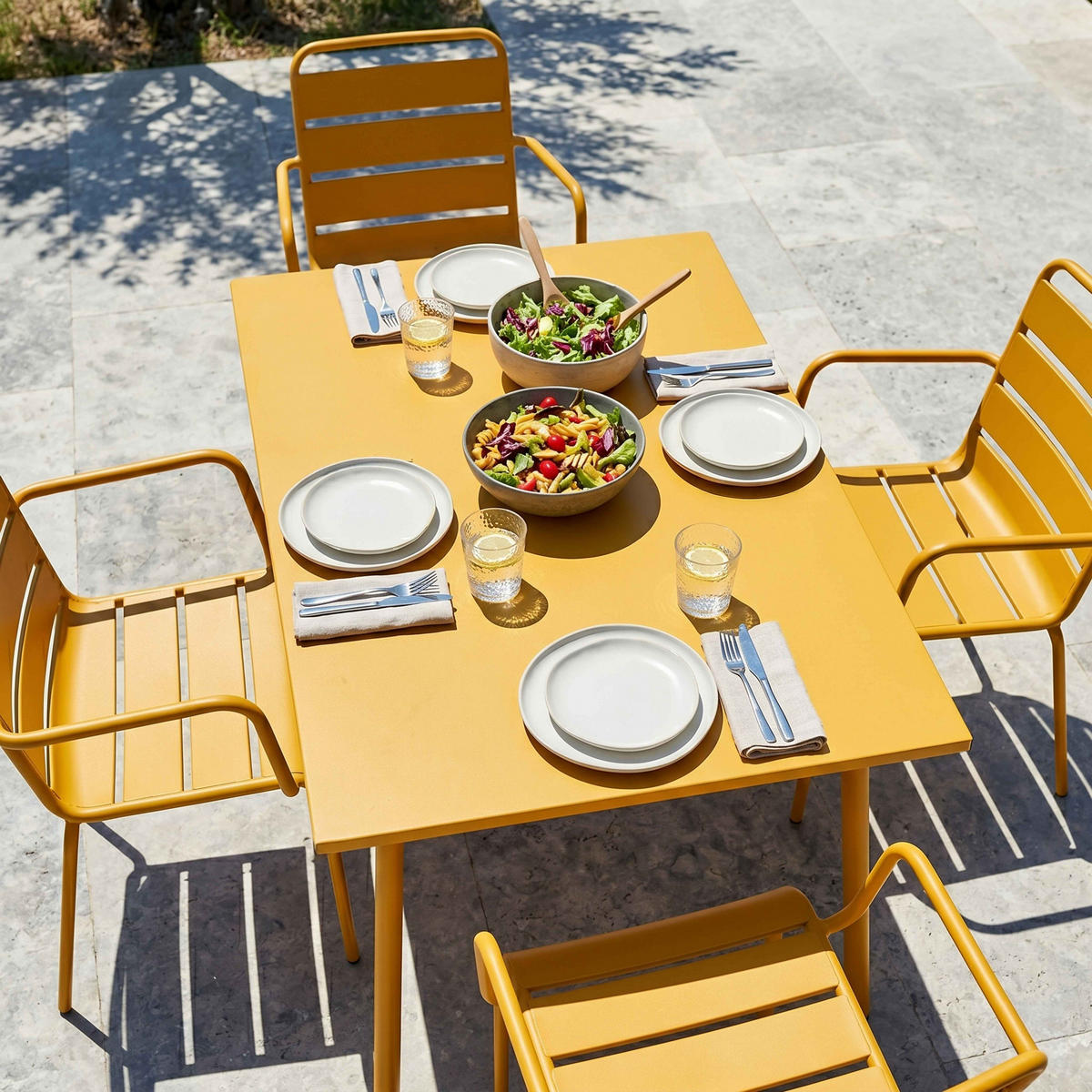 GARTENSET 5-tlg., Gelb - Gelb, Metall - Oviala