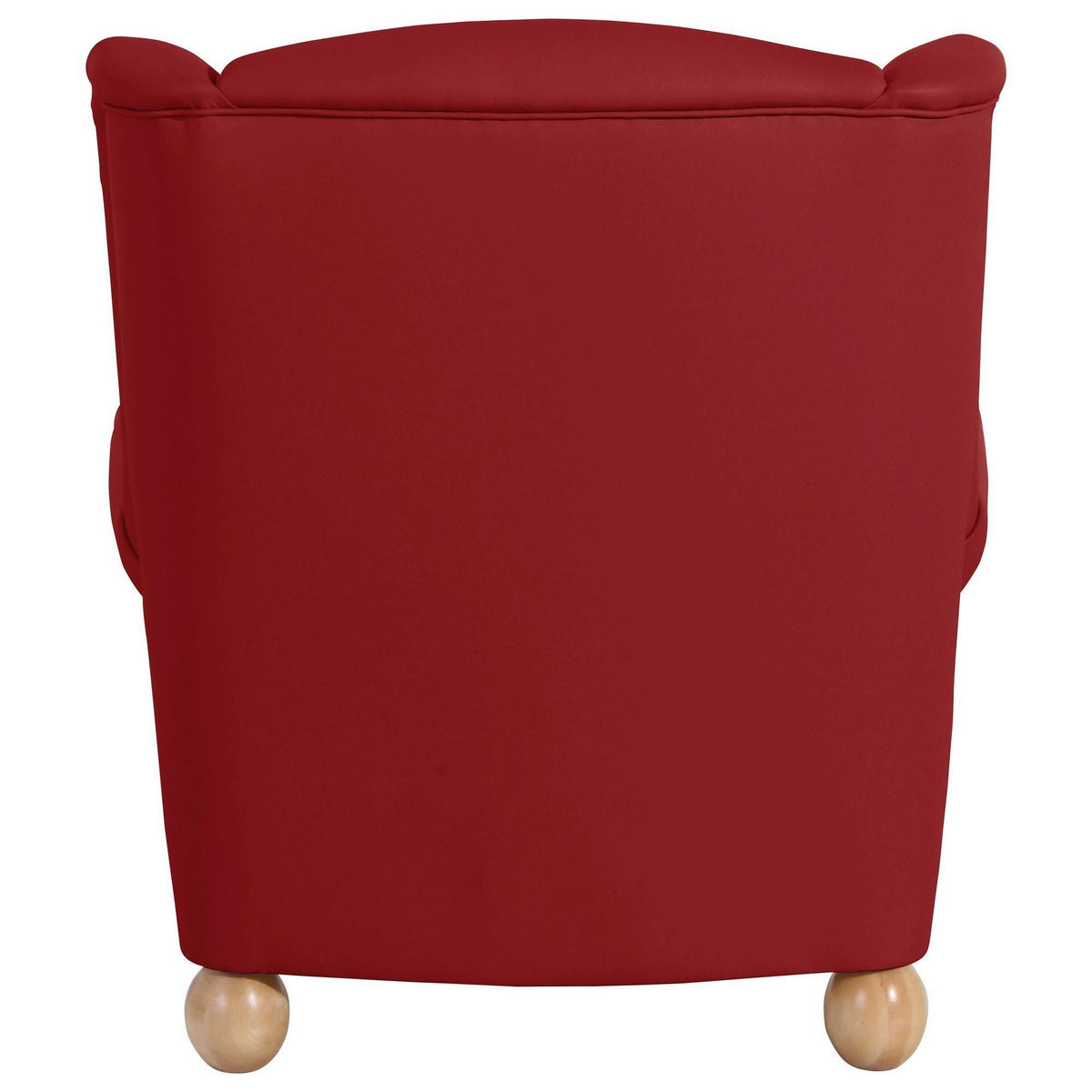 OHRENBACKENSESSEL Kasha Bezug Kunstleder Buche natur / chilli - Rot/Buchefarben, Kunststoff (93/103/87cm) - 58aufmkessel
