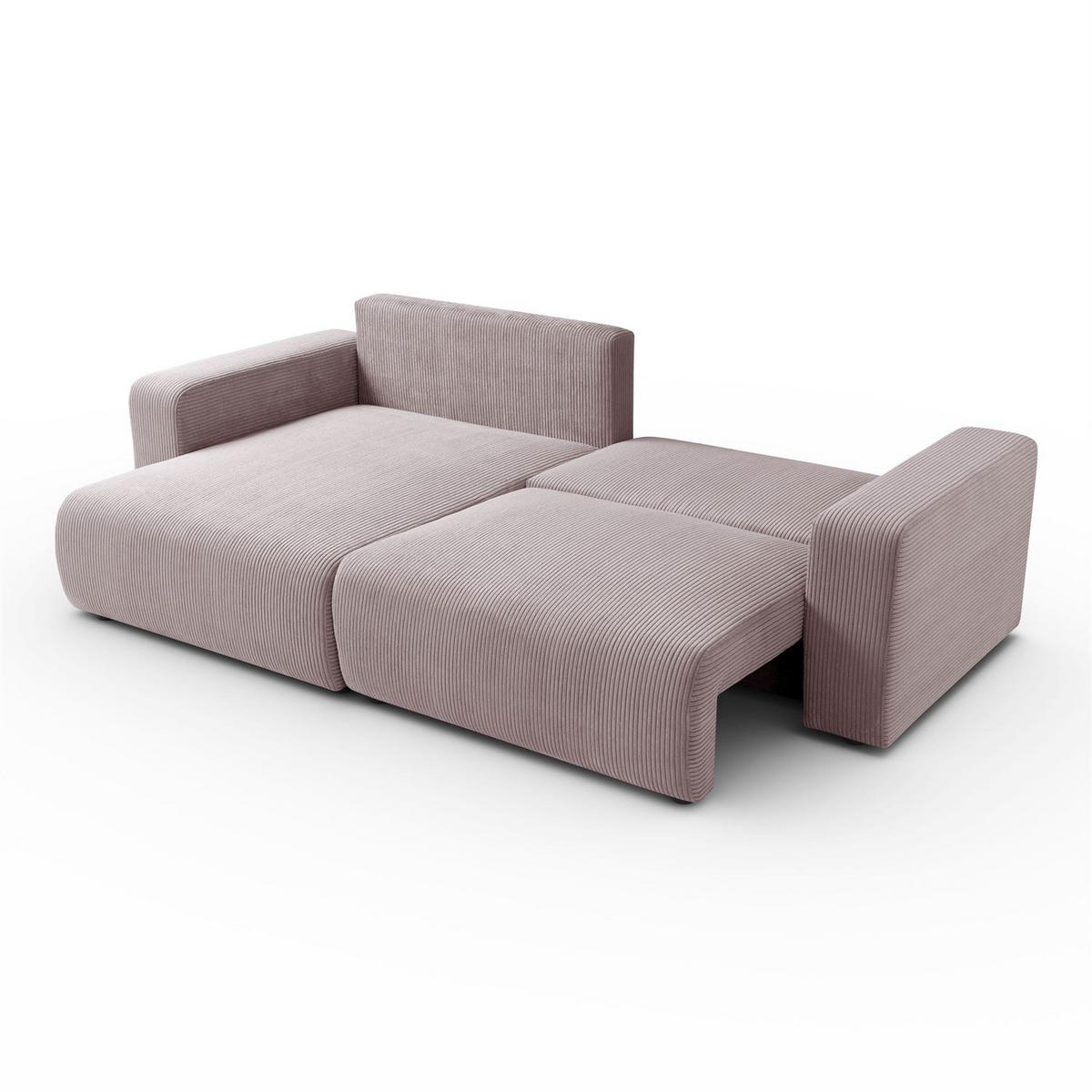 ECKSOFA OPERA L-Form mit Schlaffunktion und Bettkasten, Poso 27 - Rosa, Textil (247/143cm) - Lookway