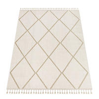 KURZFLORTEPPICH, geometrisch, Florhöhe 7 mm, Beige, 120 x 160 cm - Beige, Textil (160/120cm) - KADIMA DESIGN