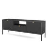 LOWBOARD TV NANAIMO RTV1-2D1S Profilierte Fronten, Schwarz - Schwarz, Holzwerkstoff/Kunststoff (154/56/39cm) - Komodee
