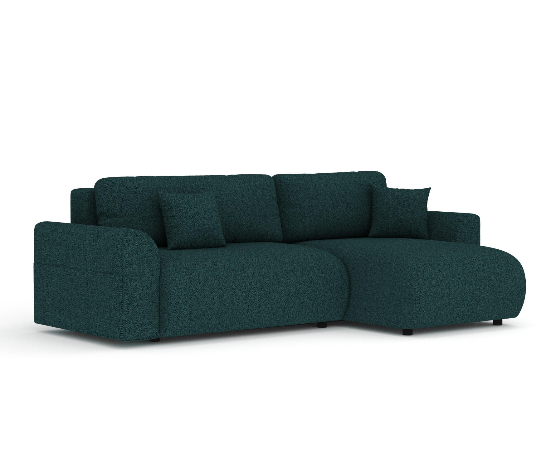 ECKSOFA MIT SCHLAFFUNKTION Bodega Grün Webstoff - Schwarz/Grün, Holz/Holzwerkstoff (235/138cm) - Maison de Reve