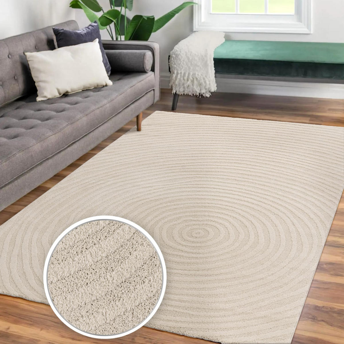 FLACHWEBETEPPICH Boho Creme 80 x 150 cm - Creme, Kunststoff (80/150cm) - TT Home
