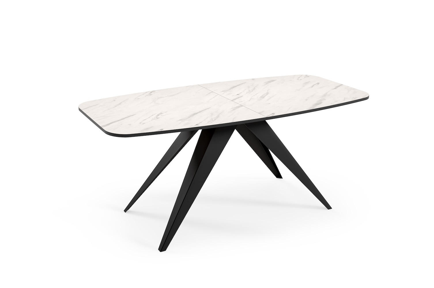 ESSTISCH Ferro Bianco Marmor / Schwarz 160/200 / 80 / 76cm - Schieferfarben/Schwarz, Holz/Holzwerkstoff (160/80/76cm) - Feldmann-Wohnen