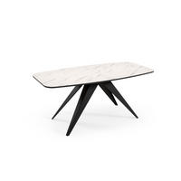 ESSTISCH Ferro Bianco Marmor / Schwarz 160/200 / 80 / 76cm - Schieferfarben/Schwarz, Holz/Holzwerkstoff (160/80/76cm) - Feldmann-Wohnen
