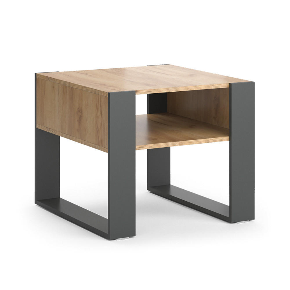 COUCHTISCH Anthrazit 59.2 x 50.6 cm - Anthrazit/Eiche Wotan, Holzwerkstoff (50.6/59.2/62.4cm) - Vicco