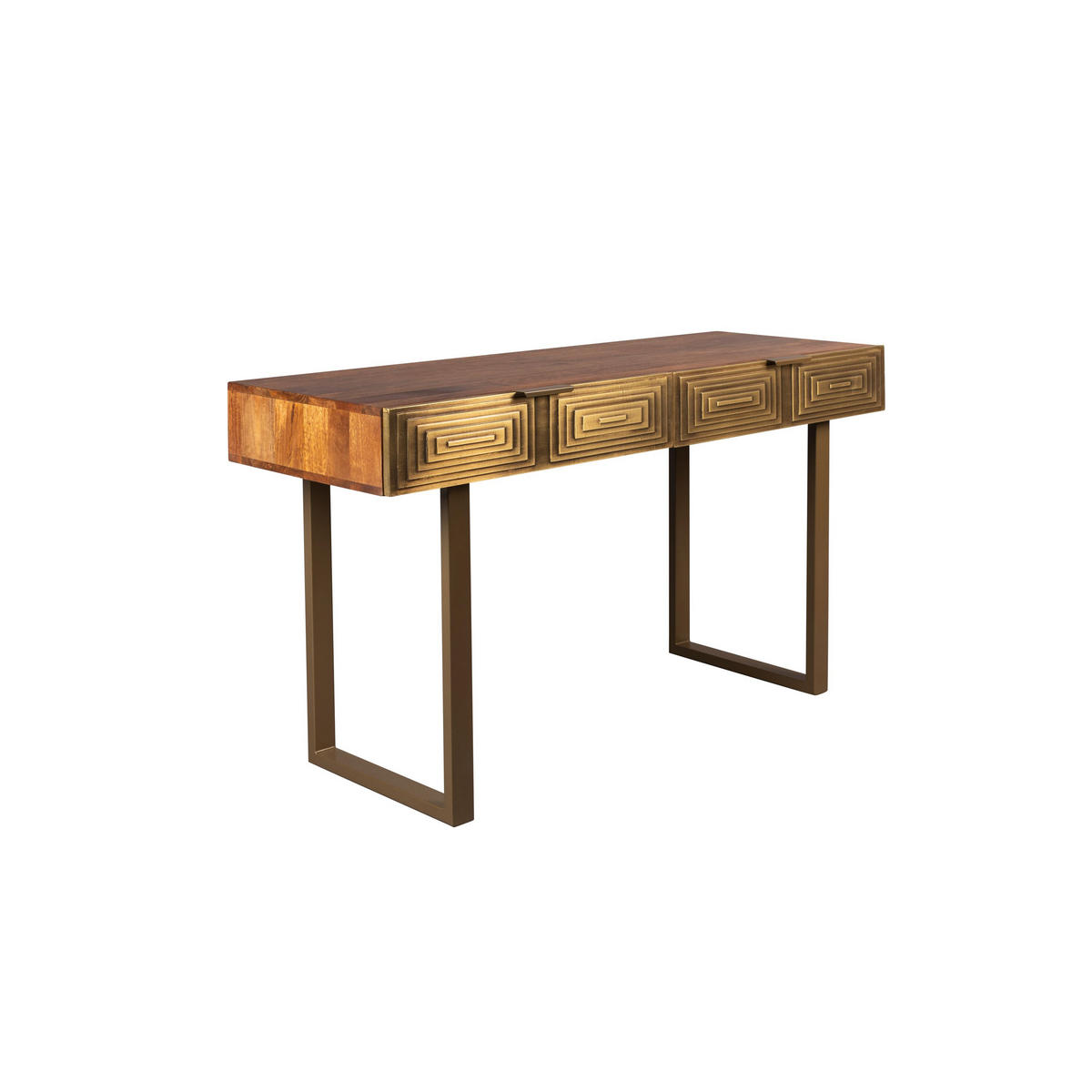 KONSOLENTISCH Volan Gold - Goldfarben, Holz (140/140/76cm) - Dutchbone