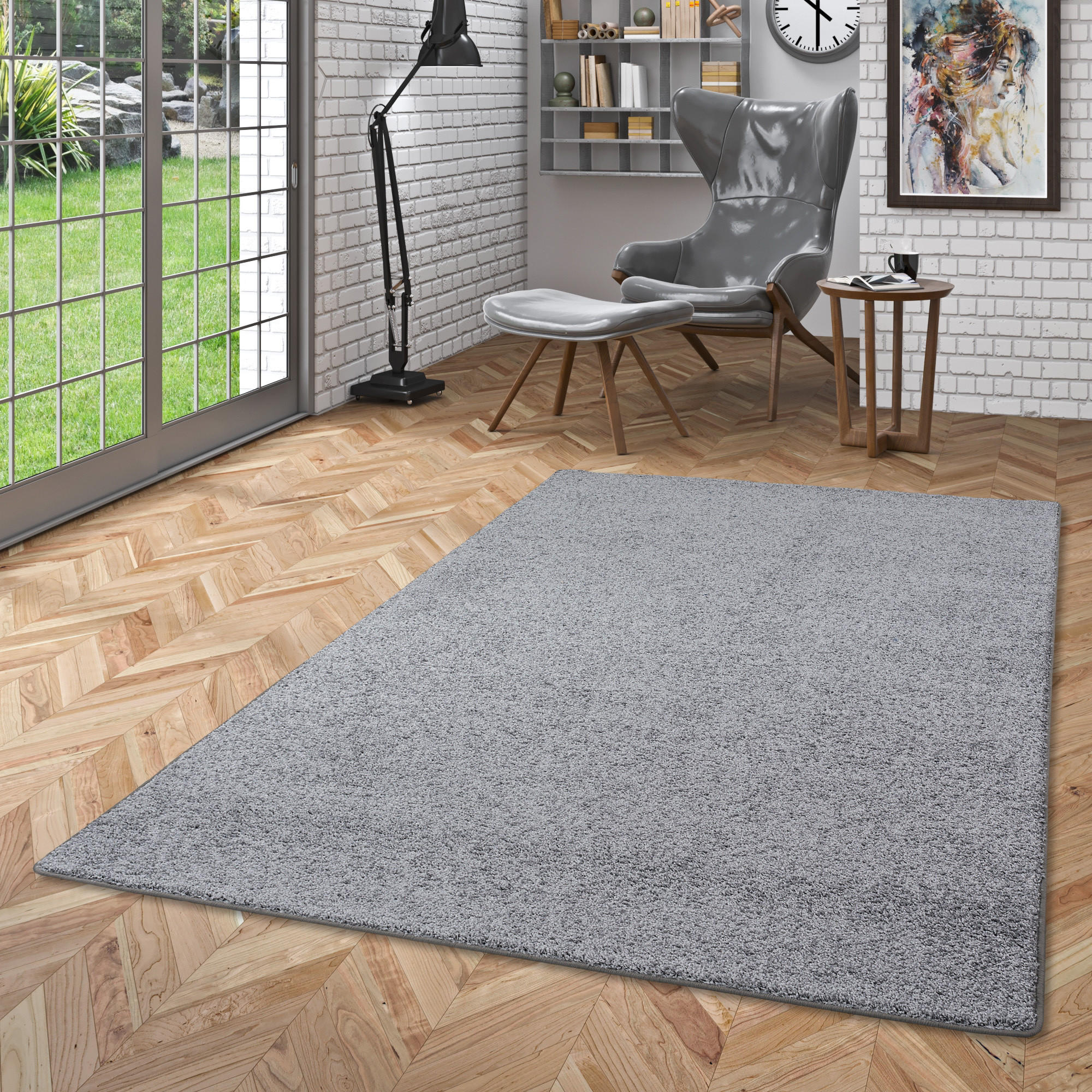 HOCHFLOR VELOURS TEPPICH MONA - Grau, Textil (200/250cm) - Snapstyle