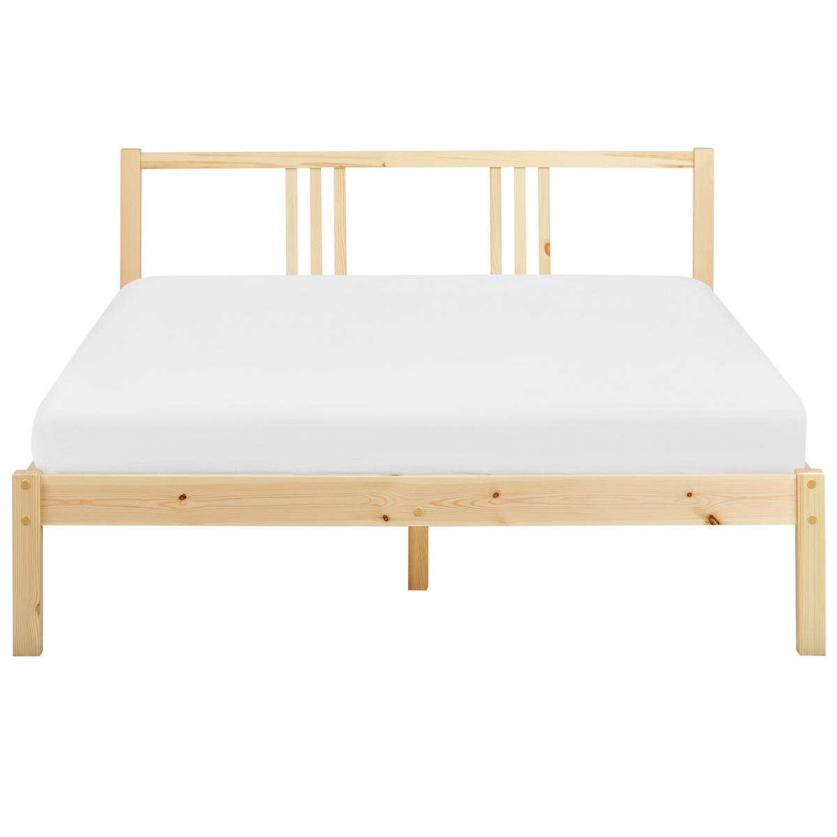 BETT mit Lattenrost 140x200 cm Heller Holzfarbton Vannes - Hellbraun, Holz (140/200cm) - Beliani