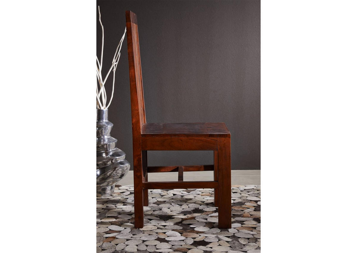 STUHL Akazie 46x46x109 nougat lackiert OXFORD #26 - Dunkelbraun, Holzwerkstoff (46/109/46cm) - Massivmoebel24