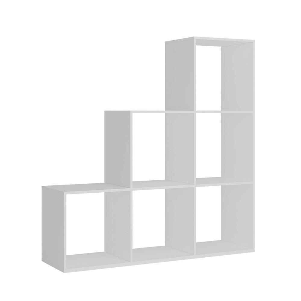 TREPPENREGAL Theresa Weiß 104 x 108 cm 6 Fächer - Weiß, Holzwerkstoff (104/108/29cm) - Vicco